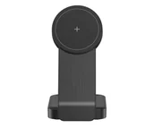 Ładowarki do telefonów - Silver Monkey Alu MagCharger Qi2 3in1 czarna - miniaturka - grafika 1