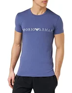 Koszulki męskie - Emporio Armani Męski T-shirt The New Icon, Denim, S - miniaturka - grafika 1
