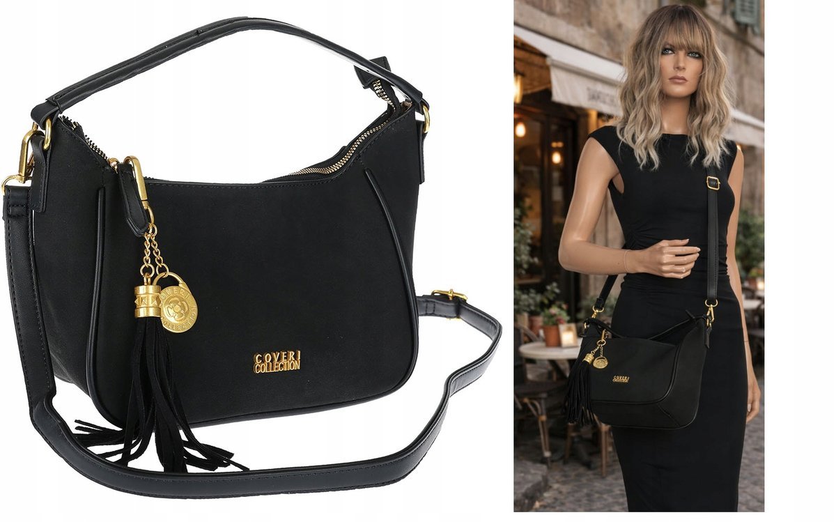 Torebka Damska Listonoszka Worek modna Torba na Ramię CC3154 Czarna