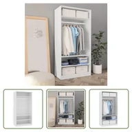 Szafy - The Living Store Szafa biała 100×50×200 cm Materiał drewnopochodny - miniaturka - grafika 1