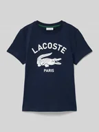 Koszulki dla chłopców - T-shirt z nadrukiem z logo i okrągłym dekoltem - miniaturka - grafika 1