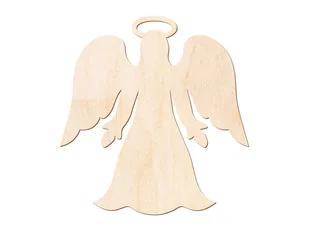 PartyShow Zawieszka drewniana Aniołek - 9 cm - 1 szt. DBN-A03 - Ozdoby bożonarodzeniowe - miniaturka - grafika 1