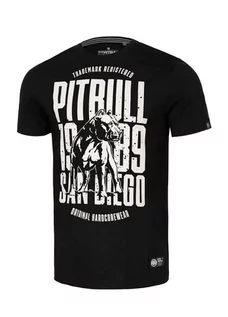 Koszulki sportowe męskie - Pit Bull T-Shirt San Diego Dog Black - grafika 1