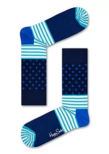 Skarpetki męskie - Happy Socks Stripes & Dots, kolorowe i zabawne, Skarpety dla kobiet i mężczyzn, Niebieski (36-40) - grafika 1