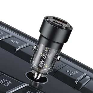 USAMS Ład. sam. C39 USB+USB-C 60W Fast Charge czarny/black CC208CC01 (US-CC208) - Ładowarki samochodowe - miniaturka - grafika 11