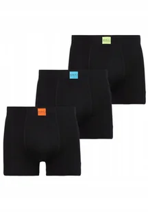 3-pak męskich bokserek czarnych z naszywką - dopasowany krój L - Majtki męskie - miniaturka - grafika 1