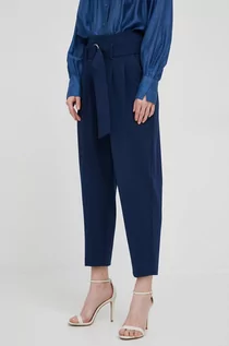 Spodnie damskie - Ralph Lauren Lauren Lauren spodnie damskie kolor granatowy proste high waist - grafika 1