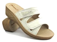 Klapki i japonki damskie - Klapki damskie na koturnie - INBLU PV-04, białe - Inblu - miniaturka - grafika 1