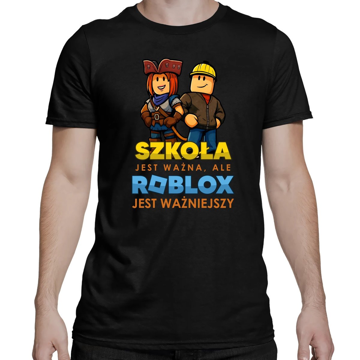 Szkoła jest ważna, ale Roblox jest ważniejszy - męska koszulka na prezent dla fanów gry Rozmiar M