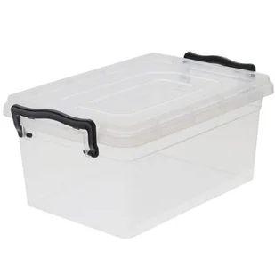 Pojemnik z pokrywką Dakar 15 l czarne uchwyty transparentny - Pudła i pojemniki do przechowywania - miniaturka - grafika 1