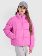 Kurtki i płaszcze dla dziewczynek - 4F Kurtka puchowa z wypełnieniem syntetycznym dziewczęca - różowa 134 (8-9 lat) - miniaturka - grafika 1