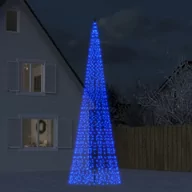 Oświetlenie świąteczne - vidaXL Choinka z lampek, na maszt, 1534 niebieskie LED, 500 cm - miniaturka - grafika 1