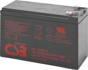 CSB Akumulator 12V 9Ah (HR1234WF2) - Baterie do zasilaczy awaryjnych UPS - miniaturka - grafika 1