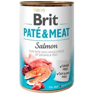 Mokra karma dla psów - Brit Pate & Meat Dog Salmon ŁOSOŚ 400g  od 95zł +DO 3% ZWROTU W PROGRAMIE LOJALNOŚCIOWYM PATE-400-SALMON - miniaturka - grafika 1
