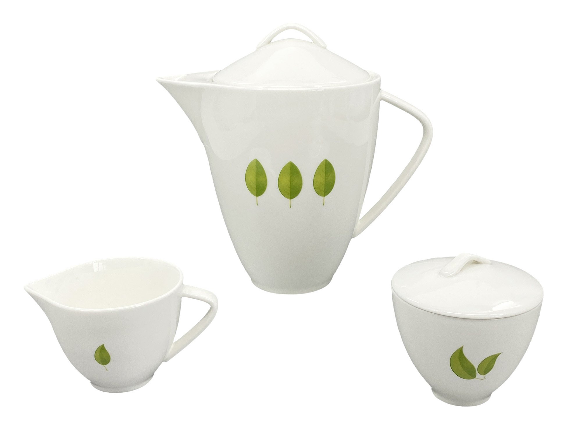 3-częściowy zestaw Leaf (dzbanek 1600 ml, dzbanek na mleko 150 ml, dzbanek na cukier 150 ml)