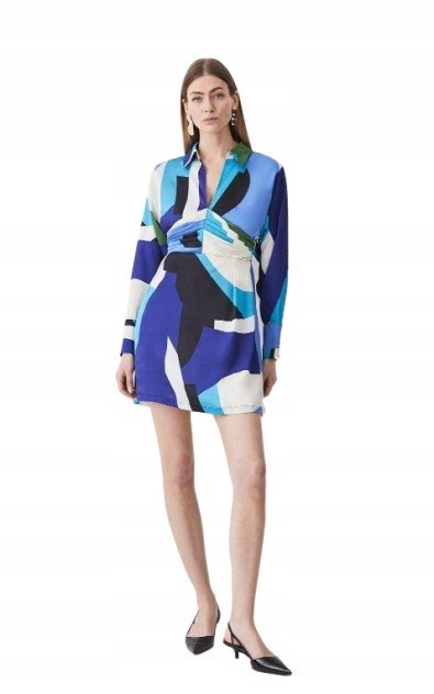 KAREN MILLEN SUKIENKA SATYNOWA PROSTA MINI 40 1Y1O
