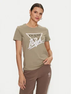 Guess T-Shirt Icon W4YI32 I3Z14 Zielony Regular Fit - Koszulki i topy damskie - miniaturka - grafika 1