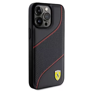 Ferrari FEHCP15XPWAK iPhone 15 Pro Max 6.7" czarny/black hardcase Perforated Waves Metal Logo - Etui i futerały do telefonów - miniaturka - grafika 4