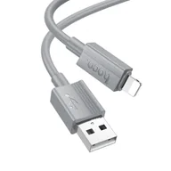 Kable USB - Kabel USB A do Lightning Hoco 2,4A 1 m X107 szary - miniaturka - grafika 1