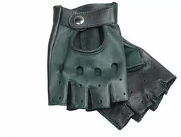 Rękawiczki bez palców czarno zielone, brytyjska zieleń wyścigowa - British Racing Green - Rękawiczki - miniaturka - grafika 1