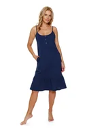 Bielizna nocna - Doctor Nap Granatowa koszula nocna damska - M - miniaturka - grafika 1