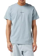 Koszulki męskie - G-STAR RAW Męski t-shirt z logo Center Loose R T, Niebieski (Ash Blue C784-5304), XS - miniaturka - grafika 1