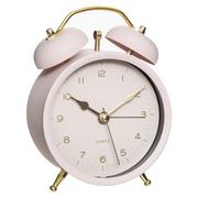 Zegary - Zegar stołowy budzik retro różowy - miniaturka - grafika 1