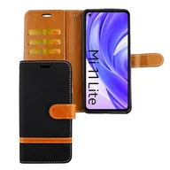 Etui i futerały do telefonów - Etui na telefon komórkowy Xiaomi Mi 11 Lite Etui ochronne z klapką i miejscem na kartę, kolor: Jeasn Black - miniaturka - grafika 1