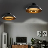 Lampy sufitowe - vidaXL Lampy sufitowe, 2 szt., czarno-złote, półkoliste, E27 - miniaturka - grafika 1