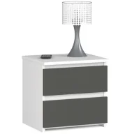 Szafki nocne - Minimalistyczna szafka nocna biały + grafit R4-M22 - miniaturka - grafika 1