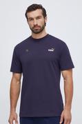 Koszulki męskie - Puma t-shirt bawełniany męski kolor granatowy z nadrukiem - miniaturka - grafika 1