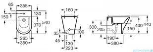 Roca Gap Round bidet stojący przyścienny biały SUPERGLAZE  A3570N7S00 - Kompakty WC - miniaturka - grafika 2