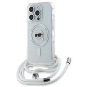 Etui i futerały do telefonów - Karl Lagerfeld Crossbody IML Karl Head MagSafe - Etui iPhone 15 Pro (przezroczysty) - miniaturka - grafika 1