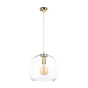 Lampy sufitowe - Keter Lighting Noe lampa wisząca 1x60W złoty/szkło przezroczyste 899 - miniaturka - grafika 1