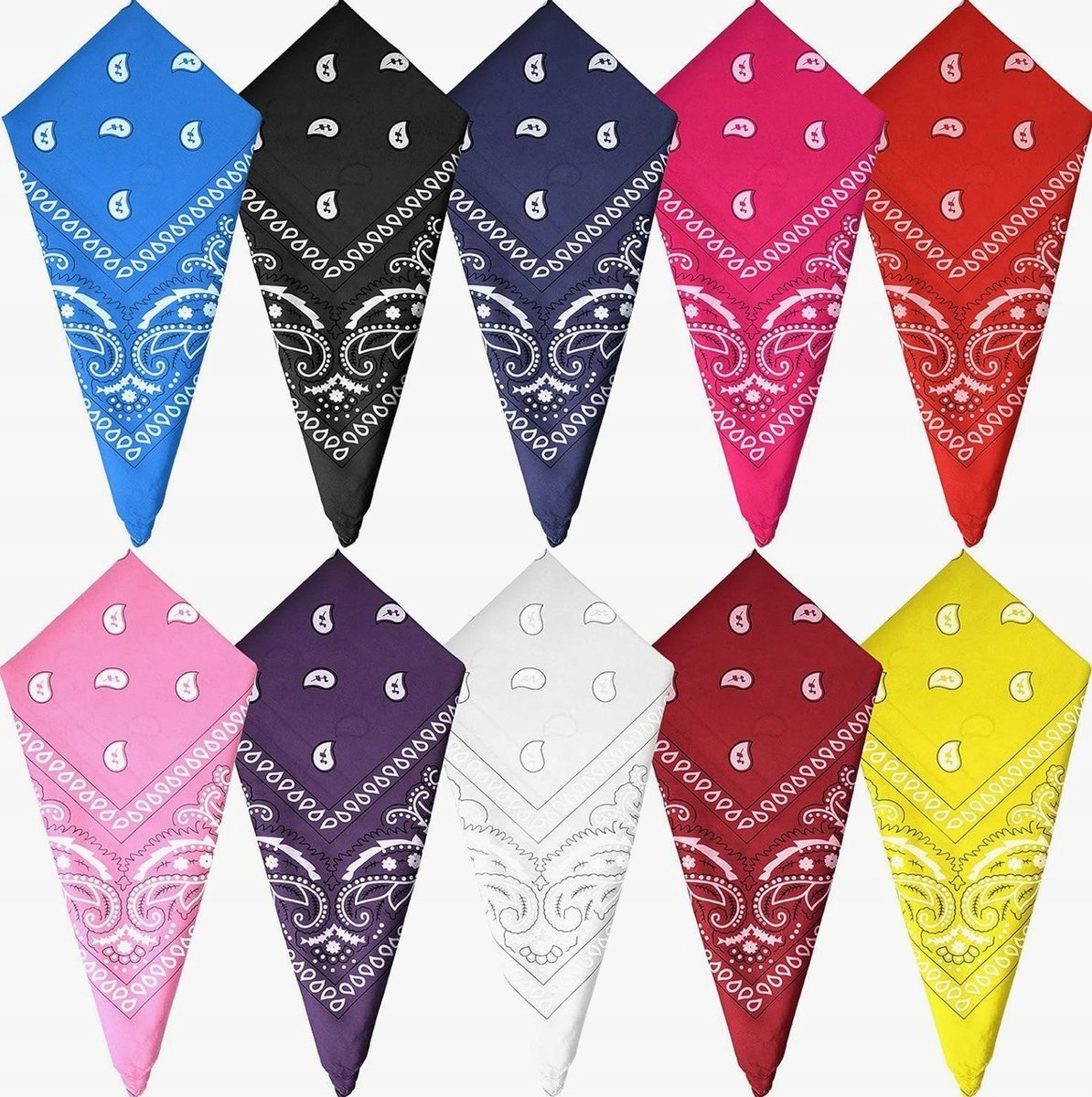 Chusty 10 sztuk bandana paisley uniwersalna opaska na głowę szalik