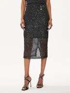 Spódnice - Fracomina Spódnica midi FQ24SG2001W707N6 Czarny Regular Fit - miniaturka - grafika 1