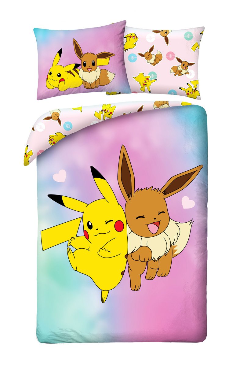 Pościel dziecięca Pokemon 140 x 200 cm Halantex Mikrofibra Pikachu Pikaczu