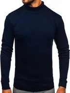 Swetry męskie - Atramentowy bawełniany golf męski basic Denley 535 - miniaturka - grafika 1