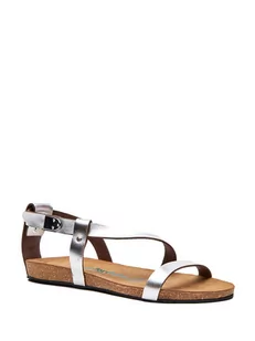 Comfortfusse Skórzane sandały w kolorze srebrnym - Sandały damskie - miniaturka - grafika 1