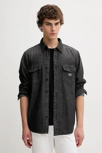 Guess Jeans koszula jeansowa męska kolor szary regular z kołnierzykiem klasycznym M5BH56 D5M92 - Koszule męskie - miniaturka - grafika 1