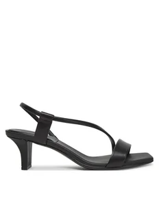 Calvin Klein Sandały Heel Sandal 50 Squared Lth HW0HW02534 Czarny - Sandały damskie - miniaturka - grafika 1
