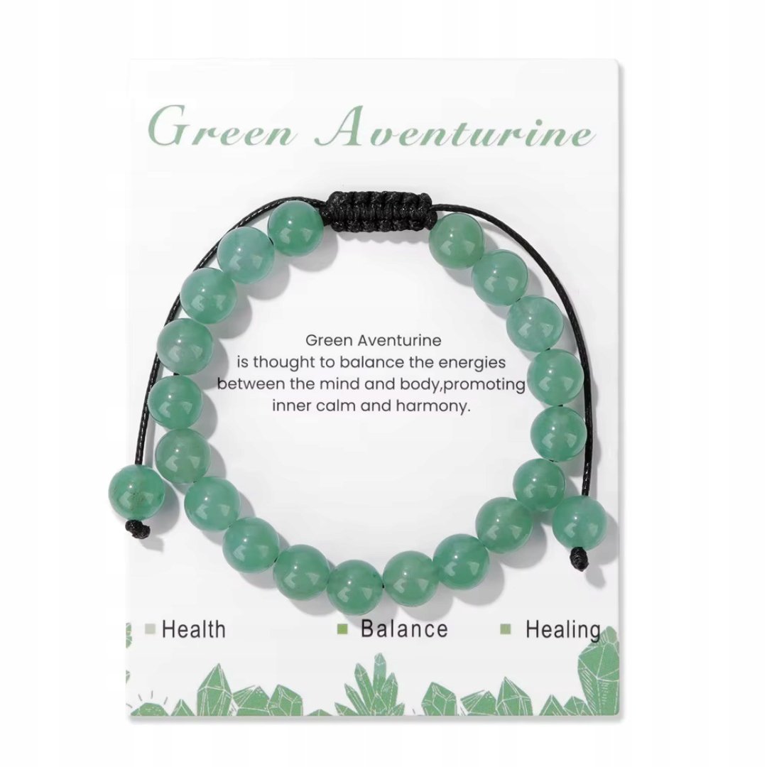 Bransoletka Regulowana z Kamienia Naturalnego Awenturyn Amulet Harmonii