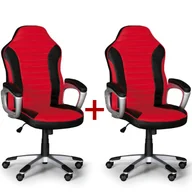 Fotele i krzesła biurowe - B2B Partner Fotel biurowy Sport 1+1 Gratis, czarno-czerwony 412077 - miniaturka - grafika 1