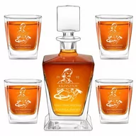 Karafki - Karafka do whisky pyramid z 4 szklankami capitol i grawerem - miniaturka - grafika 1