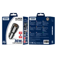 Ładowarki samochodowe - JELLICO ładowarka samochodowa F9 36W 2xUSB QC3.0 Czarny - miniaturka - grafika 1