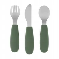 Sztućce dla dzieci - PETITE&MARS Sztućce dla dzieci z nierdzewnej stali Misty Green 12m+ - miniaturka - grafika 1