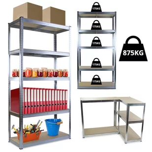 Chiccot REGAŁ MAGAZYNOWY METALOWY STOJĄCY 180cm x 90cm x 40cm 175kg RPS 1809040-175 - Szafy i regały magazynowe - miniaturka - grafika 1