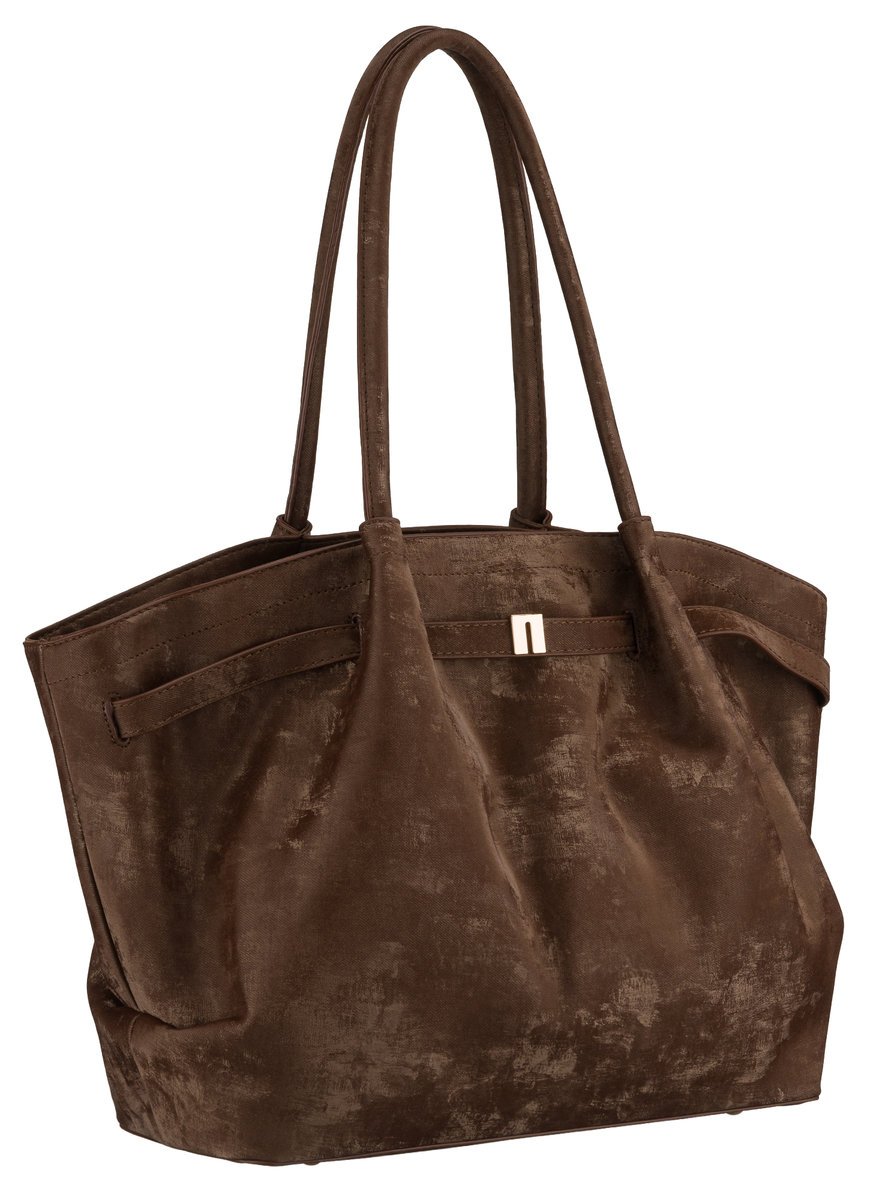 Torebka damska pojemna na ramię Peterson shopperka miejska shopper bag brązowa