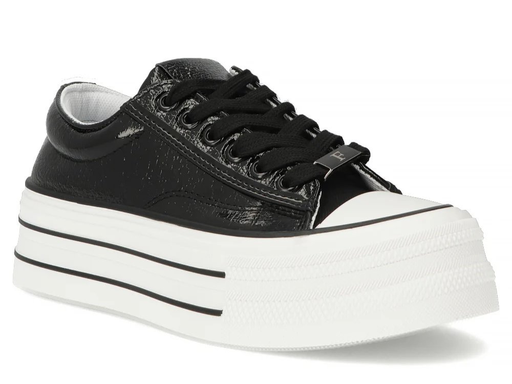 Trampki damskie czarne Filippo DTN7862/26 na platformie z ekoskóry-39