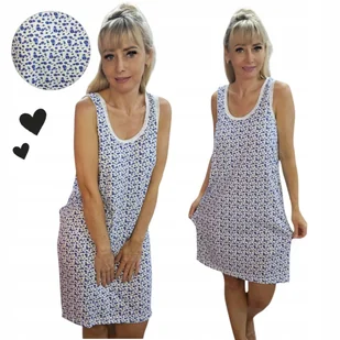 HALKA BAWEŁNA NA RAMIĄCZKACH KWIATY długa wygodna koszula nocna 50 52 5XL - Bielizna nocna - miniaturka - grafika 1